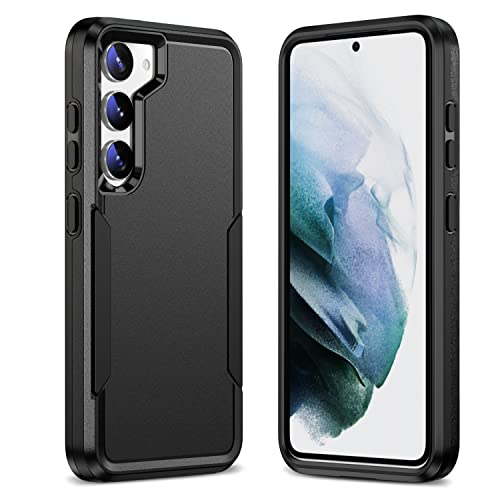 Designed for Samsung Galaxy S23 Case, Black Dual Layer, Heavy Duty Shockproof Tough Rugged Protective Cover for Galaxy S23 5G 6.1-inch, Black - size: for Samsung Galaxy S23
