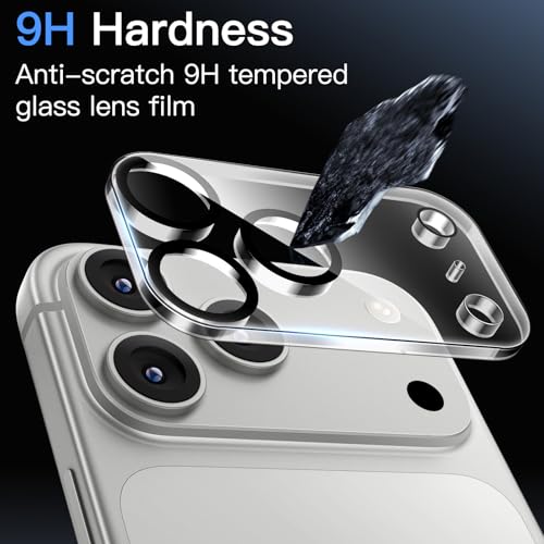 JETech Camera Lens Protector for iPhone 17 Pro, Clear, 3-Pack | 9H Tempered Glass, HD Clear, Anti-Scratch Protection, Night Shot Compatible, Case-Friendly - size: iPhone 17 Pro