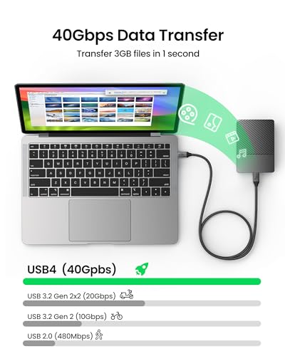 Silkland 40Gbps USB 4 for Thunderbolt 4 Cable 4FT, 240W PD3.1, 8K/Dual 4K - size: 4FT
