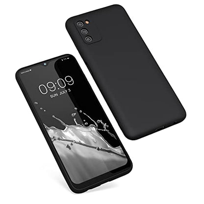 kwmobile Case Compatible with Samsung Galaxy A03s Case - Soft Slim Protective TPU Silicone Cover - Black Matte - color: black matte