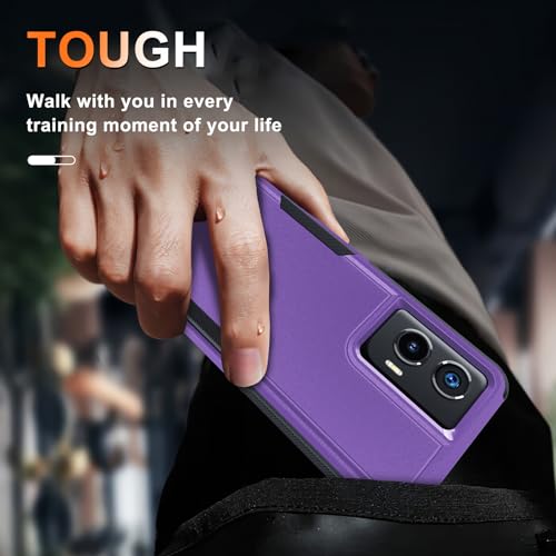 Case Compatible with Moto G Stylus 5G 2024, Full Body Heavy Duty Rugged Shockproof Protective Phone Cover with Lanyard Strap, Tempered Glass Screen Protector, Lavender | with Tempered Glass Screen Protector+Lanyard Strap,Rugged Shockproof Protective Phone