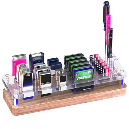 29 Slot Wooden Memory Card Case and USB Drive Organizer with Screwdriver and SIM Card Ejector - F02MY - color: pure walnut wood + transparent acrylic