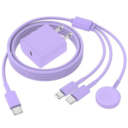 QZIIW 20W Apple Watch Charger,Apple Watch Magnetic Fast Charger USB C Cable - color: Purple