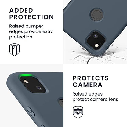 kwmobile Case Compatible with Google Pixel 4a Case - Slim Protective TPU Silicone Phone Cover - Dark Slate - color: Dark Slate