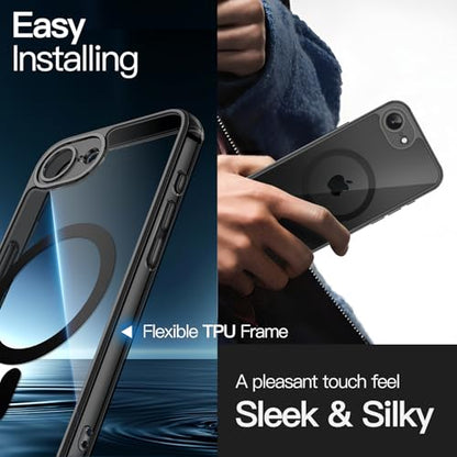 JETech Magnetic Case for iPhone 17e (2026) / iPhone 16e Compatible with MagSafe, Shockproof Phone Bumper Cover, Anti-Scratch Clear Back, 6.1-Inch Display (Black) - color: Black, size: iPhone 17e/16e