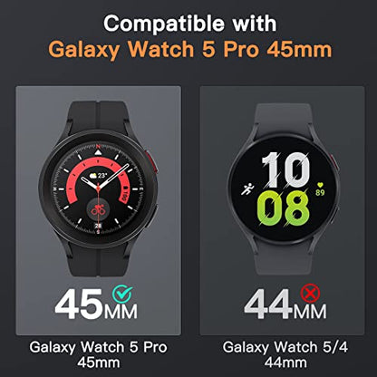 JETech Screen Protector for Samsung Galaxy Watch 5 Pro 45mm, 3-Pack | Tempered Glass Protection, HD Clear, Anti-Scratch Design - size: Galaxy Watch 5 Pro 45mm