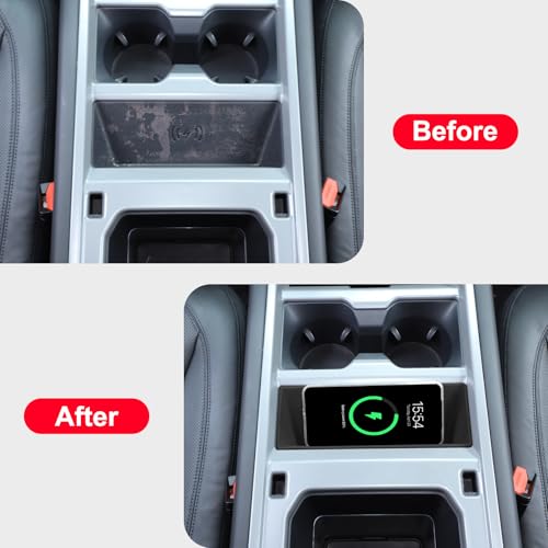 Center Console Wireless Charger Silicone Mat Compatible with 2025-2026 L@nd Rover Defender 90/110/130, Non-Slip Charging Protector Pad for Defender 2025 Accessories