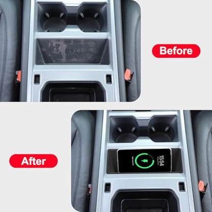 Center Console Wireless Charger Silicone Mat Compatible with 2025-2026 L@nd Rover Defender 90/110/130, Non-Slip Charging Protector Pad for Defender 2025 Accessories