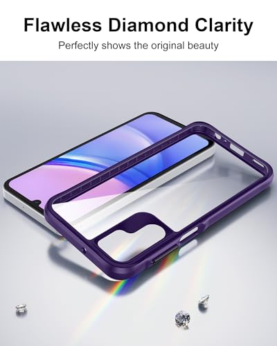 HOOMIL Case for Samsung Galaxy A15, Non-Yellowing, Drop Protection, Anti-Scratch Transparent Hard Back Phone Cover - Purple - color: Purple, size: A15 5G