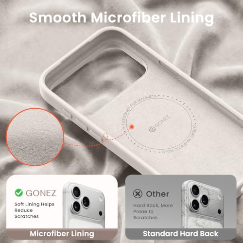 GONEZ Magnetic for iPhone 17 Pro Max Case, Silicone Cover Stone - color: A-Stone, size: Iphone 17 Pro Max