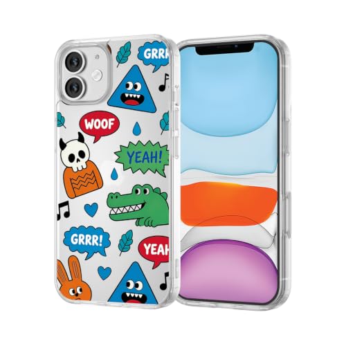 for iPhone 11 Case, TPU, Drop Protection, Cartoon Sticker | Shockproof, Fade-resistant, Anti-yellow, Lens protection, Precise cutout, Slim grip, 24h Service, Fashion trends, Crocodile - color: Cartoon Sticker, size: iPhone 11