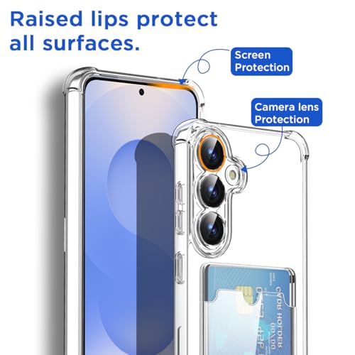AICase for Samsung Galaxy S26 Case with Card Holder Clear, Slim Thin Lightweight Transparent Wallet TPU Protective Phone Case with Credit Card Slot - color: Card Holder, size: S26
