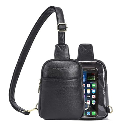 Travel Small Sling Bag for Women Anti Theft Crossbody Bags Phone Purse Cross Body Fanny Pack Over the Shoulder Bags(Black) - color: Black Dark