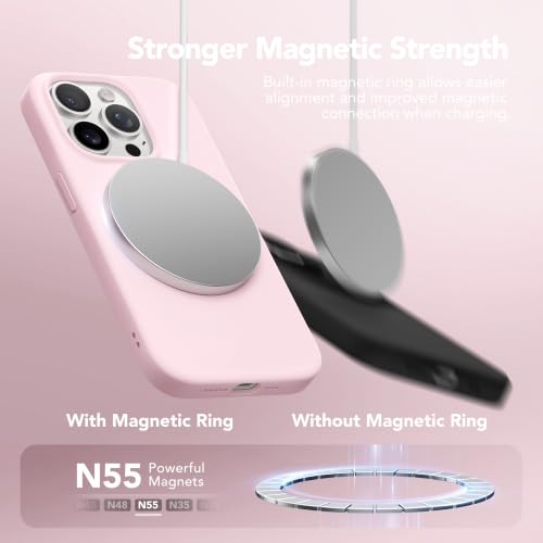 GONEZ Magnetic for iPhone 15 Pro Case, Silicone Cover Chalk Pink - color: A-Chalk Pink, size: Iphone 15 Pro