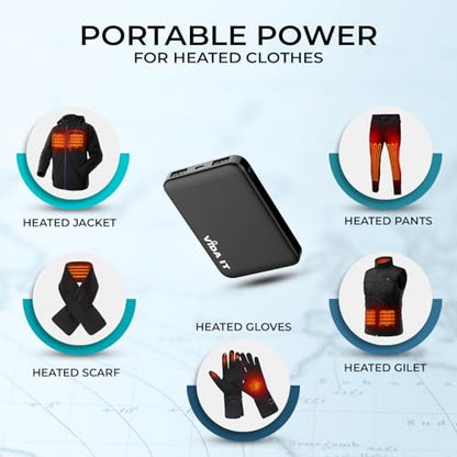 Vida IT 2-Pack Ultra Compact Power Bank Battery Pack for Heated Vest Jacket Coat Scarf Socks, 5000mAh USB Power Pack Portable Charger for iPhone Samsung Android Phone, Lightweight and Small 2A 5V DC - color: [2-Pack] Power Bank