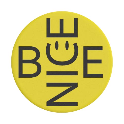 PopSockets Adhesive Phone Grip, Holder, Phone Stand, Yellow - Be Nice - color: Be Nice, style: Adhesive