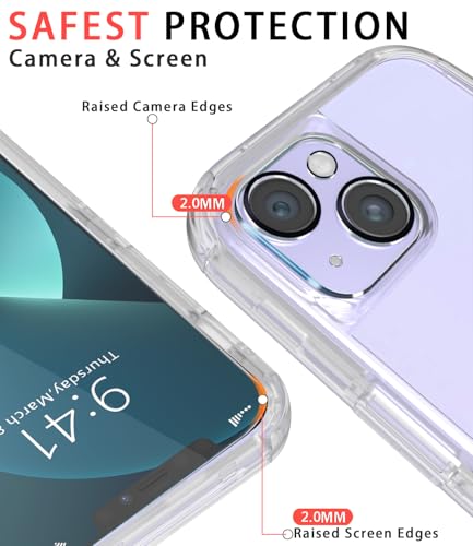 Diverbox for iPhone 13 Case [Shockproof] [Dropproof] [with Screen Protector ] 3in1 Heavy Duty Protection Phone Case Cover for Apple iPhone 13 (Clear) - color: Clear
