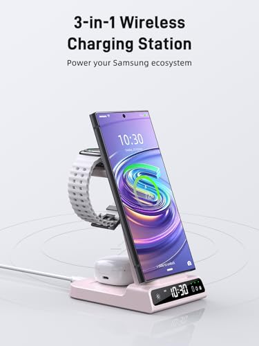 Wireless Charger for Samsung, Android Charger for Samsung Galaxy S25 Ultra - color: Pink