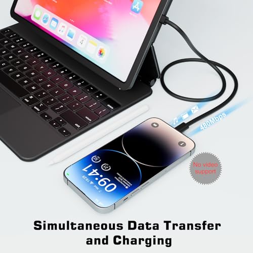 DbillionDa USB C to USB C Cable, Short Connector Charger (6ft, 60W) for iPhone 15, Galaxy S23, MacBook Pro 2020, iPad Pro, iPad Air 4, Pixel, Switch & More – Enhanced Gaming Comfort