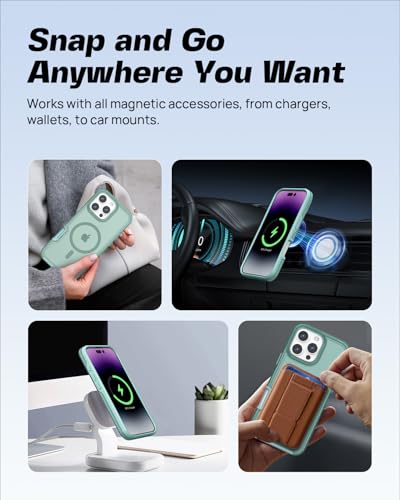 ArtsEvo Strong Magnetic for iPhone 16 Pro Case, Compatible with MagSafe, 360° Military-Grade Protection, Slim Translucent Matte Phone Case, Cyan-Blue - color: Cyan-Blue, size: iPhone 16 Pro