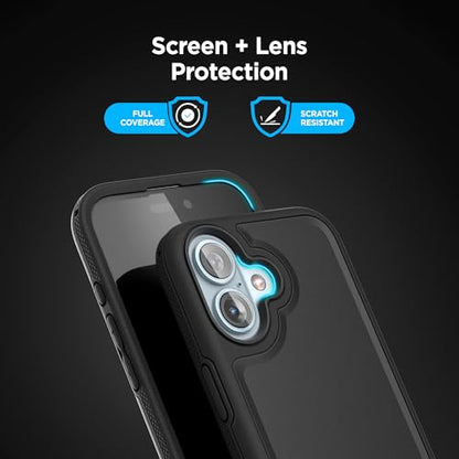ENCASED Shockproof Case Compatible with iPhone 16 Plus - Ultra Protective Heavy Duty Magnetic Phone Cover, Rebel Series (Black, for iPhone 16 Plus) - color: Black, size: iPhone 16 Plus