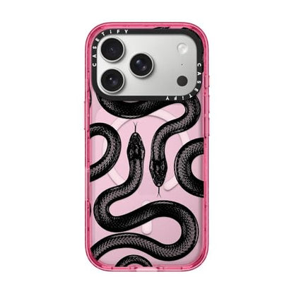CASETiFY for iPhone 17 Pro Case - Impact Compatible with MagSafe | 8.2 ft. 4x Military Grade Drop Protection | Black Kingsnake | Pink - color: Black Kingsnake, size: Iphone 17 Pro (6.3")