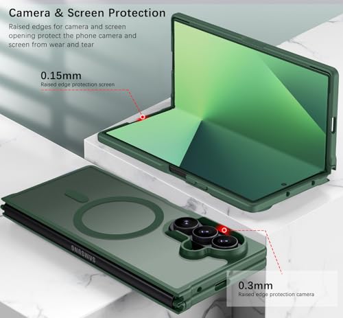 DUEDUE for Samsung Galaxy Z Fold 7 Case Magnetic[Compatible with MagSafe], Dual Layer Anti-Scratch Shockproof Cover Slim Full Protective Phone Case for Galaxy Z Fold 7 8", Green - color: Green