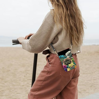 Small Crossbody Bags with Adjustable Shoulder Strap - color: Color Pugs