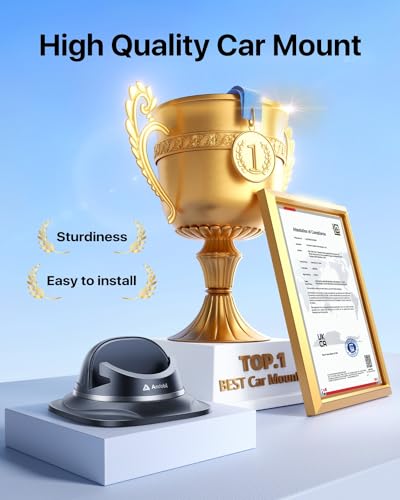 andobil 2026 Upgraded Car Phone Holder Mount, Ultra Stable & Silicone Phone Holders for Your Car 360° Rotatable Dashboard Cell Phone Holder Mount for iPhone 17 Pro Max/16/15/14/13/12/ Samsung