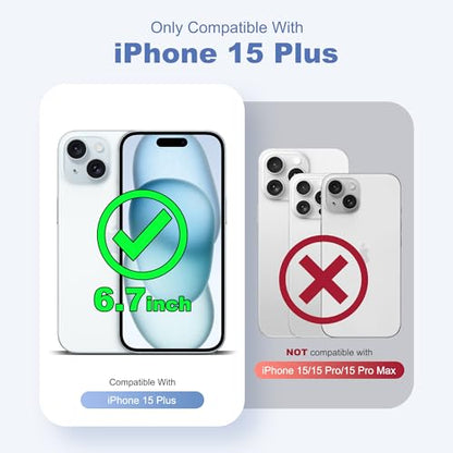 Compatible with iPhone 15 Plus Case with Magnetic Ring Stand [Compatible with Mag-Safe] [Built-in Screen Protector] Military-Grade Drop Protection Matte Translucent Phone Case, Desert Brown - color: Desert Brown, size: Iphone 15 Plus