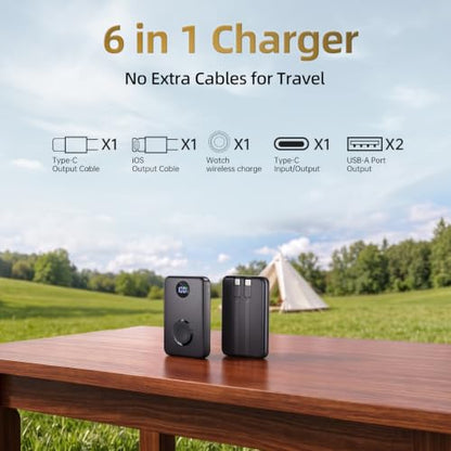 Mini 15000mAh Portable Charger Power Bank for Apple Watch Charger, PD 22.5W
