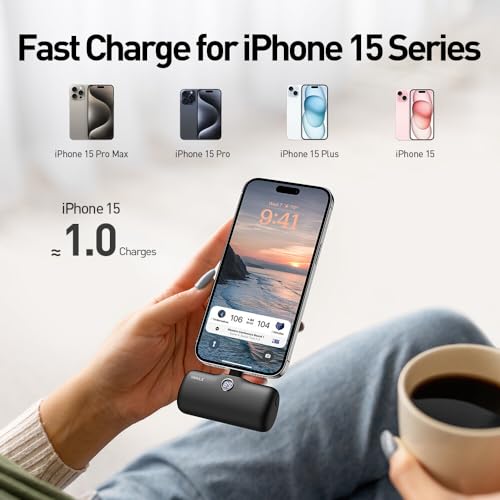 iWALK USB-C Portable Charger for iPhone 17/16/15, Mini 20W 4,800mAh Wireless Power Bank Fast Charging Travel Battery Pack Compatible with iPhone 17/16/15 Plus/17 Pro/17 Pro Max, Andriod Phone Samsung - color: Black