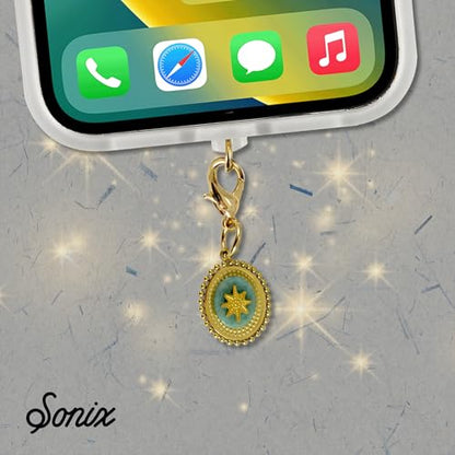 Sonix Dust Plugs - USB C + Lightning Compatible - Charging Port Charms (3 Pack) - Celestial - Sunburst, Teardrop Jewel, Crescent Moon - color: Celestial