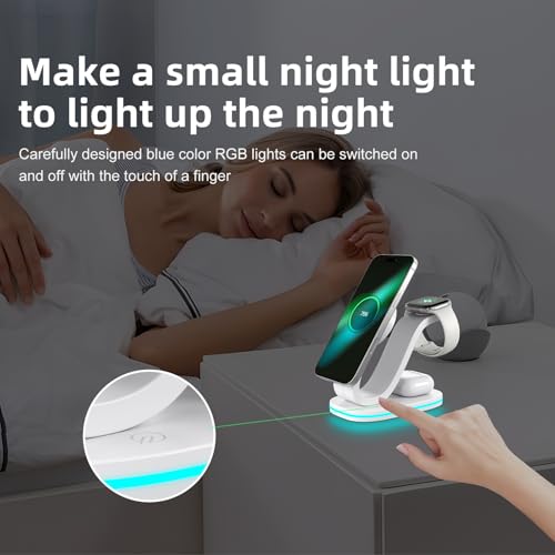 2026 New Fast 15W 3 in 1 Charging Station for iPhone Compatible Magnetic