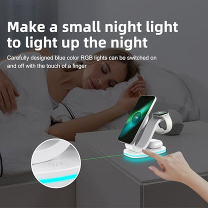 2026 New Fast 15W 3 in 1 Charging Station for iPhone Compatible Magnetic
