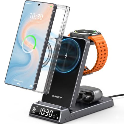 Magnetic Wireless Charger for Samsung, Charging Station for Galaxy S26 - color: Tech Gray
