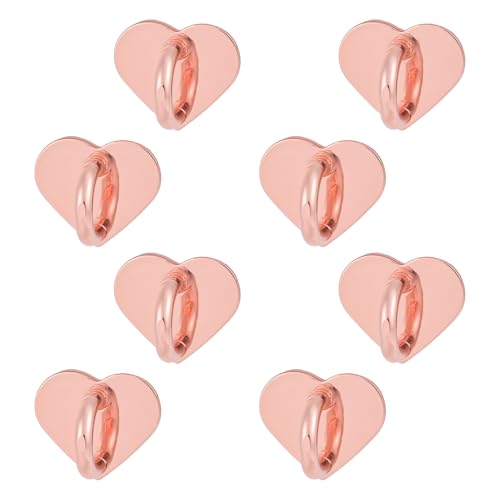 Gosknor 8pcs Heart Cell Phone Ring Holder, Cute Phone Charm Hooks Adhesive Smartphone Finger Ring Grip Sticky Metal Loop Stand for Cellphone Case Pad Tablet DIY Accessories (Rose Gold) - color: rose gold