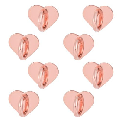 Gosknor 8pcs Heart Cell Phone Ring Holder, Cute Phone Charm Hooks Adhesive Smartphone Finger Ring Grip Sticky Metal Loop Stand for Cellphone Case Pad Tablet DIY Accessories (Rose Gold) - color: rose gold