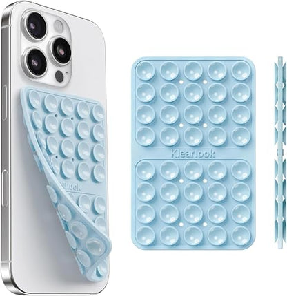 Klearlook Silicone Double Sided Suction Cup Phone Case Mount, Baby Blue - color: Baby Blue