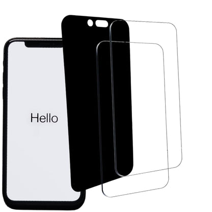 3 Pack, (2 Clear 1 Anti Privacy) MULTI PACK Designed for iPhone 15 Pro (6.1") Screen Protector Tempered Glass, Case Friendly, Anti Scratch, (9H) Ultra Resistant (15) - size: 15
