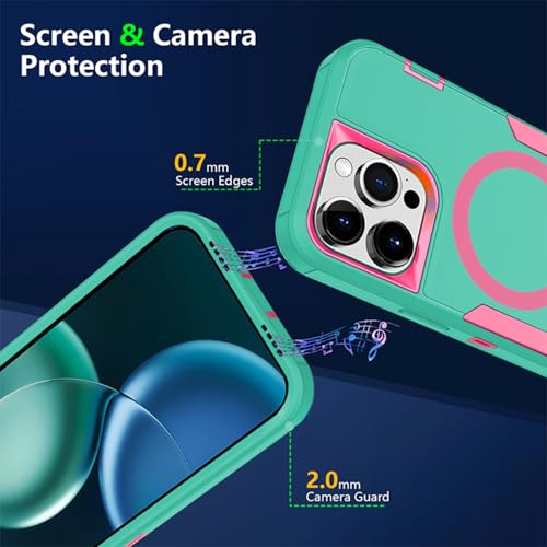 Designed for iPhone 11 Pro Max Case,Green Rose | Compatible with MagSafe,Double protection,Tough Durable,Detachable back clip,Dustproof,No Fading,No Yellowing,Non-Slip - color: Green Rose, size: iPhone 11 Pro Max 6.5"