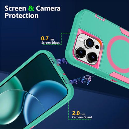 Designed for iPhone 11 Pro Max Case,Green Rose | Compatible with MagSafe,Double protection,Tough Durable,Detachable back clip,Dustproof,No Fading,No Yellowing,Non-Slip - color: Green Rose, size: iPhone 11 Pro Max 6.5"