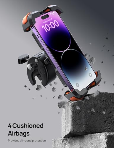 Aomiker Bike Motorcycle Phone Holder Mount - [2025 Quick Release] Bike Phone Holder Handlebar Clamp, Bicycle Scooter Phone Clip for iPhone 15 14 13 12 11 Pro Max Plus Mini, 4.7-6.8" Smartphone - color: Upgraded - Orange