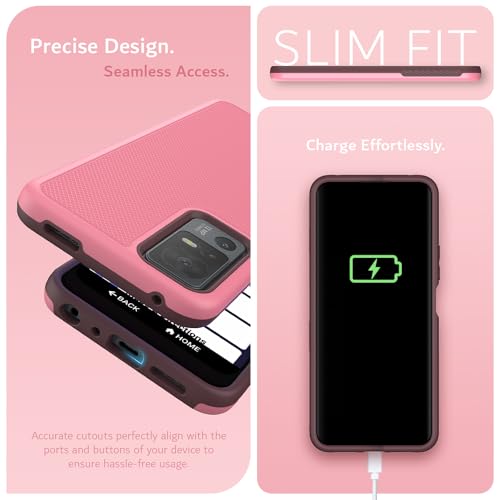 TUDIA MergeGrip for Jitterbug Smart 4 Case T608G, [Military Grade Drop Tested] Shockproof Protection Slim Rugged Dual Layer Heavy Duty Phone Cases for Senior - Smokey Pink - color: Smokey Pink