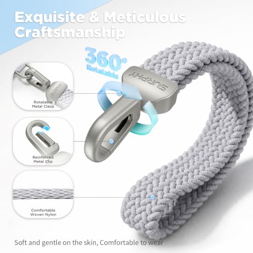 SURPHY Elastic Phone Wrist Strap, Phone Lanyard, Key Chain Lanyards - color: Gray