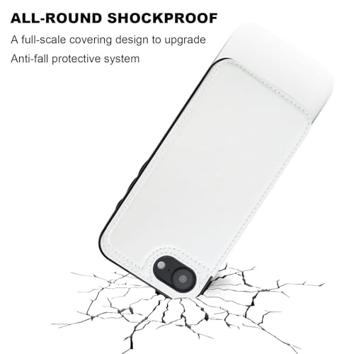 ONETOP for iPhone 17e/16e Wallet Case with Credit Card Holder,White | Kickstand,ID/Cash Holder,Case Wallet with Card Slots,Double Magnetic Clasp,Durable PU Leather Shockproof Cover for Women Men - color: White
