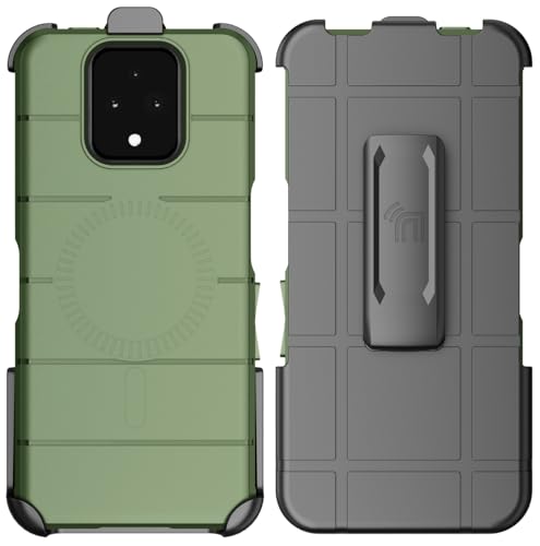 Case and Holster Combo for Sonim XP Pro 5G Phone - Olive Green | Compatible with MagSafe, Magnetic, Rugged Cover, Enhanced Grip, with Belt Clip Holder, Ratchet Rotation - color: Green