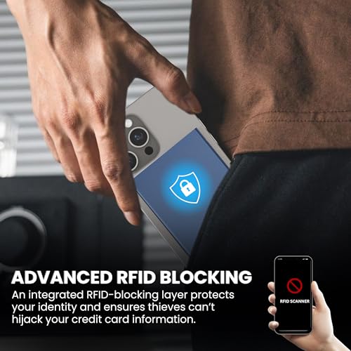CODE 118 Wallet for Men - Slim Minimalist Aluminum Magnetic Card Holder - RFID Blocking Front Pocket Mag Safe Wallet with Strong Magnet Attachment (Pacific Blue) - color: Pacific Blue