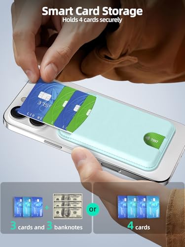 Miroddi for MagSafe Wallet, 4 Cards Holder, Stronger Magnetic Phone Wallet - color: Blue