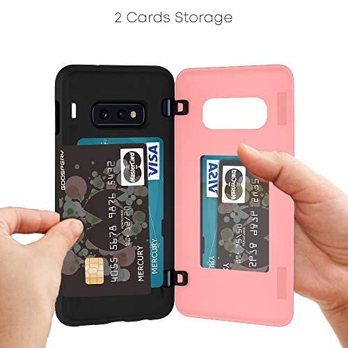 GOOSPERY Magnetic Door Bumper Compatible with Galaxy S10e, Card Holder Wallet Case Easy Magnet Auto Closing Protective Dual Layer Sturdy Phone Back Cover - Pink - color: Pink, size: Galaxy S10E